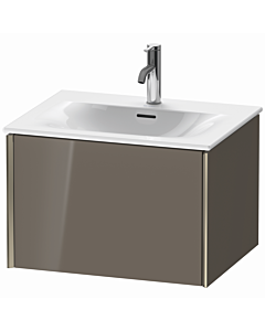 Duravit XViu vanity unit XV40320B189 61 x 39.7 x 48 cm, flannel gray high gloss, 2000 pull-out, matt champagne