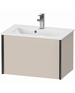 Duravit XViu Waschtisch-Unterschrank XV40780B291 61 x 40 x 39 cm, taupe matt, 1 Auszug, wandhängend, schwarz matt