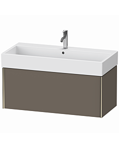 Duravit XViu vanity unit XV42370B190 98.4 x 39.7 x 45.4 cm, flannel gray silk matt, 2000 pull-out, champagne matt