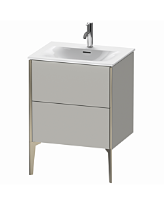 Duravit XViu vanity unit XV43000B107 61 x 59, 2000 x 48 cm, concrete gray matt, 2 pull-outs, champagne matt