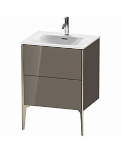 Duravit XViu Waschtisch-Unterschrank XV43000B189 61 x 59,1 x 48 cm, flannel grey hochglanz, 2 Auszüge, champagner matt