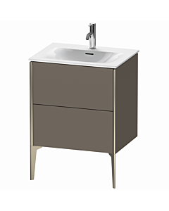 Duravit Meuble sous-vasque XViu XV43000B190 61 x 59, 2000 x 48 cm, flanelle gris soie mat, 2 coulissants, champagne mat