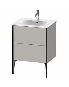 Duravit XViu vanity unit XV43000B207 61 x 59, 2000 x 48 cm, concrete gray matt, 2 pull-outs, black matt