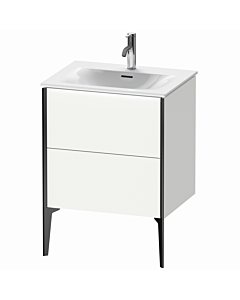 Duravit XViu Waschtisch-Unterschrank XV43000B218 61 x 59,1 x 48 cm, weiß matt, 2 Auszüge, schwarz matt