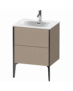 Duravit XViu Waschtisch-Unterschrank XV43000B275 61 x 59,1 x 48 cm, leinen, 2 Auszüge, schwarz matt