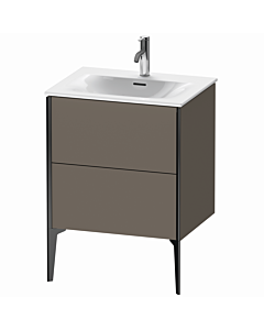 Duravit Meuble sous-vasque XViu XV43000B290 61 x 59, 2000 x 48 cm, flanelle gris soie mat, 2 coulissants, noir mat