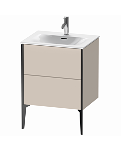 Duravit XViu Waschtisch-Unterschrank XV43000B291 61 x 59,1 x 48 cm, taupe matt, 2 Auszüge, schwarz matt
