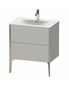 Duravit Meuble sous-vasque XViu XV43010B107 71 x 59, 2000 x 48 cm, gris béton mat, 2 coulissants, champagne mat