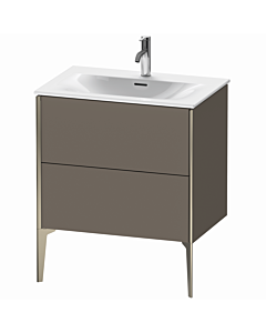 Duravit XViu Waschtisch-Unterschrank XV43010B190 71 x 59,1 x 48 cm, flannel grey seidenmatt, 2 Auszüge, champagner matt