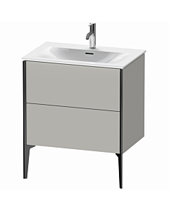 Duravit Meuble sous-vasque XViu XV43010B207 71 x 59, 2000 x 48 cm, gris béton mat, 2 coulissants, noir mat