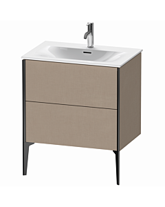 Duravit XViu Waschtisch-Unterschrank XV43010B275 71 x 59,1 x 48 cm, leinen, 2 Auszüge, schwarz matt