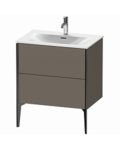 Duravit Meuble sous-vasque XViu XV43010B290 71 x 59, 2000 x 48 cm, flanelle gris soie mat, 2 coulissants, noir mat