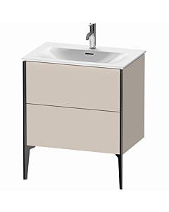 Duravit XViu Waschtisch-Unterschrank XV43010B291 71 x 59,1 x 48 cm, taupe matt, 2 Auszüge, schwarz matt