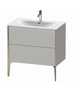 Duravit XViu vanity unit XV43020B107 81 x 59, 2000 x 48 cm, concrete gray matt, 2 pull-outs, champagne matt