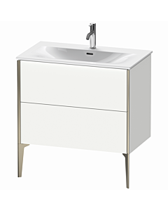 Duravit XViu Waschtisch-Unterschrank XV43020B118 81 x 59,1 x 48 cm, weiß matt, 2 Auszüge, champagner matt