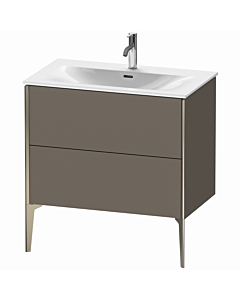 Duravit XViu Waschtisch-Unterschrank XV43020B190 81 x 59,1 x 48 cm, flannel grey seidenmatt, 2 Auszüge, champagner matt