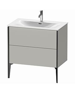 Duravit XViu vanity unit XV43020B207 81 x 59, 2000 x 48 cm, concrete gray matt, 2 pull-outs, black matt