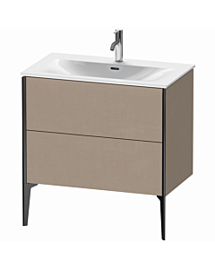 Duravit XViu Waschtisch-Unterschrank XV43020B275 81 x 59,1 x 48 cm, leinen, 2 Auszüge, schwarz matt