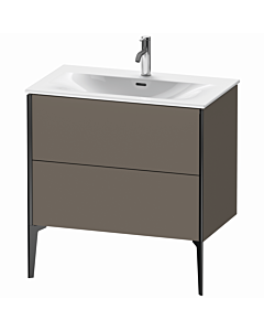Duravit Meuble sous-vasque XViu XV43020B290 81 x 59, 2000 x 48 cm, flanelle gris soie mat, 2 coulissants, noir mat