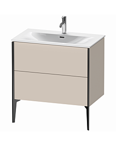 Duravit XViu Waschtisch-Unterschrank XV43020B291 81 x 59,1 x 48 cm, taupe matt, 2 Auszüge, schwarz matt