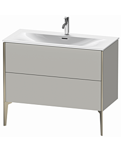 Duravit XViu vanity unit XV43030B107 101 x 59, 2000 x 48 cm, concrete gray matt, 2 pull-outs, champagne matt