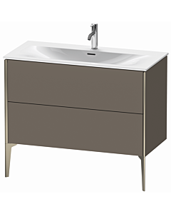 Duravit Meuble sous-vasque XViu XV43030B190 101 x 59, 2000 x 48 cm, flanelle gris soie mat, 2 coulissants, champagne mat