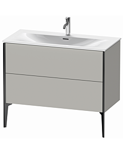 Duravit XViu vanity unit XV43030B207 101 x 59, 2000 x 48 cm, concrete gray matt, 2 pull-outs, black matt