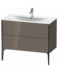 Duravit XViu Waschtisch-Unterschrank XV43030B289 101 x 59,1 x 48 cm, flannel grey hochglanz, 2 Auszüge, schwarz matt