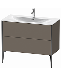 Duravit XViu vanity unit XV43030B290 101 x 59, 2000 x 48 cm, flannel gray silk matt, 2 pull-outs, black matt