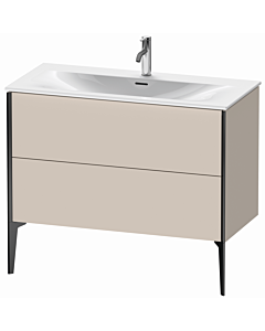 Duravit XViu Waschtisch-Unterschrank XV43030B291 101 x 59,1 x 48 cm, taupe matt, 2 Auszüge, schwarz matt