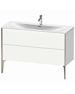 Duravit XViu Waschtisch-Unterschrank XV43040B118 121 x 59,1 x 48 cm, weiß matt, 2 Auszüge, champagner matt