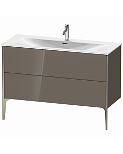 Duravit XViu Waschtisch-Unterschrank XV43040B189 121 x 59,1 x 48 cm, flannel grey hochglanz, 2 Auszüge, champagner matt