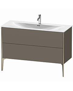 Duravit XViu Waschtisch-Unterschrank XV43040B190 121 x 59,1 x 48 cm, flannel grey seidenmatt, 2 Auszüge, champagner matt