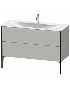 Duravit Meuble sous-vasque XViu XV43040B207 121 x 59, 2000 x 48 cm, gris béton mat, 2 coulissants, noir mat