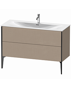 Duravit XViu Waschtisch-Unterschrank XV43040B275 121 x 59,1 x 48 cm, leinen, 2 Auszüge, schwarz matt