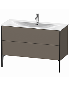 Duravit XViu Waschtisch-Unterschrank XV43040B290 121 x 59,1 x 48 cm, flannel grey seidenmatt, 2 Auszüge, schwarz matt