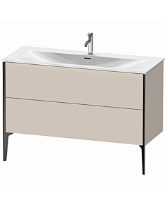 Duravit XViu Waschtisch-Unterschrank XV43040B291 121 x 59,1 x 48 cm, taupe matt, 2 Auszüge, schwarz matt