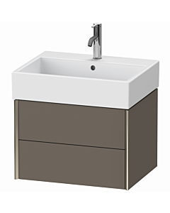 Duravit XViu vanity unit XV43340B190 58.4 x 39.7 x 45.4 cm, flannel gray silk matt, 2 drawers, champagne matt