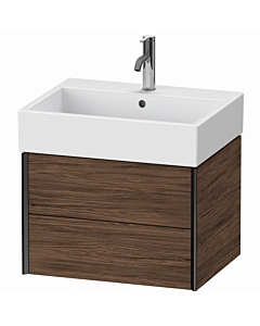 Duravit XViu Waschtisch-Unterschrank XV43340B221 58,4 x 45,4 x 39,7 cm, nussbaum dunkel, 2 Schubkästen, schwarz matt