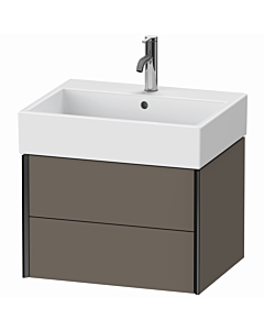 Duravit XViu vanity unit XV43340B290 58.4 x 39.7 x 45.4 cm, flannel gray silk matt, 2 drawers, black matt