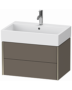 Duravit XViu vanity unit XV43350B190 68.4 x 39.7 x 45.4 cm, flannel gray silk matt, 2 drawers, champagne matt