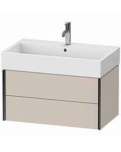 Duravit Meuble sous-vasque XViu XV43360B291 78,4 x 39,7 x 45,4 cm, taupe mat, 2 tiroirs, noir mat