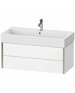 Duravit XViu Waschtisch-Unterschrank XV43370B118 98,4 x 39,7 x 45,4 cm, weiß matt, 2 Schubkästen, champagner matt