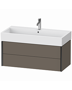 Duravit XViu Waschtisch-Unterschrank XV43370B290 98,4 x 39,7 x 45,4 cm, flannel grey seidenmatt, 2 Schubkästen, schwarz matt