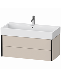Duravit XViu Waschtisch-Unterschrank XV43370B291 98,4 x 39,7 x 45,4 cm, taupe matt, 2 Schubkästen, schwarz matt