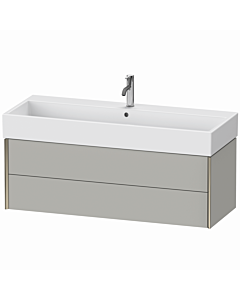 Duravit Meuble sous-vasque XViu XV43380B107 118,4 x 39,7 x 45,4 cm, gris béton mat, 2 tiroirs, champagne mat