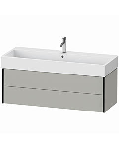Duravit Meuble sous-vasque XViu XV43380B207 118,4 x 39,7 x 45,4 cm, gris béton mat, 2 tiroirs, noir mat