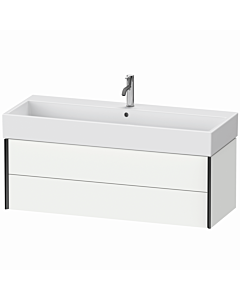 Duravit Meuble sous-vasque XViu XV43380B218 118,4 x 39,7 x 45,4 cm, blanc mat, 2 tiroirs, noir mat