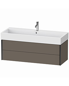 Duravit Meuble sous-vasque XViu XV43380B290 118,4 x 39,7 x 45,4 cm, flanelle gris soie mat, 2 tiroirs, noir mat