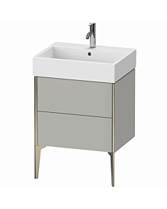 Duravit Meuble sous-vasque XViu XV45340B107 58,4 x 49,3 x 45,4 cm, gris béton mat, 2 coulissants, champagne mat